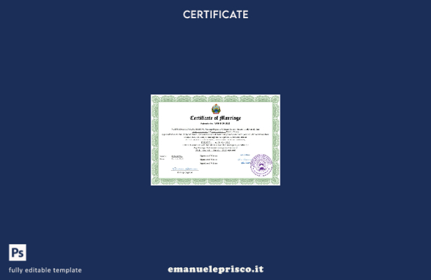 certificato di matrimonio in stile verificato della Macedonia del Nord Modello W